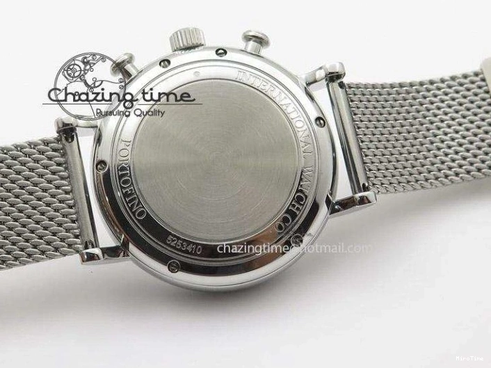 MIROTIME 0816 Portofino Chrono SS White Dial on SS Mesh Bracelet A Soft 7388